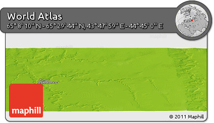 Physical Panoramic Map of the Area around 65° 18' 57" N, 44° 16' 29" E