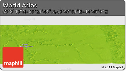 Physical Panoramic Map of the Area around 65° 18' 57" N, 44° 16' 29" E