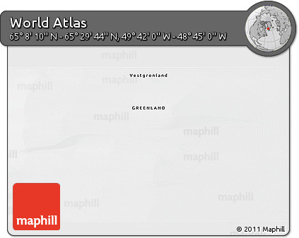 Satellite 3D Map of the Area around 65° 18' 57" N, 49° 13' 30" W