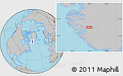 Gray Location Map of the area around 65° 18' 57" N, 49° 13' 30" W