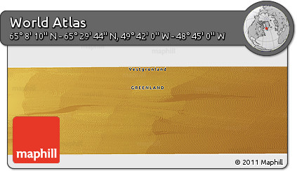 Physical Panoramic Map of the Area around 65° 18' 57" N, 49° 13' 30" W