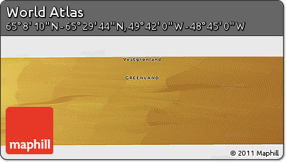 Physical Panoramic Map of the Area around 65° 18' 57" N, 49° 13' 30" W