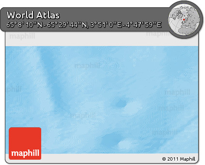 Physical 3D Map of the Area around 65° 18' 57" N, 4° 19' 30" E