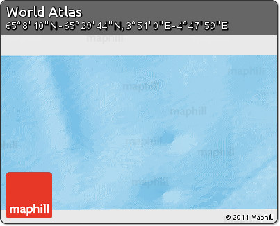 Physical 3D Map of the Area around 65° 18' 57" N, 4° 19' 30" E