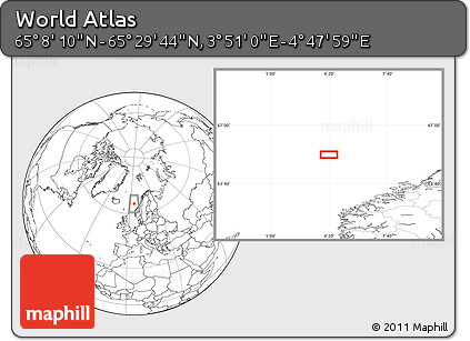 Blank Location Map of the Area around 65° 18' 57" N, 4° 19' 30" E