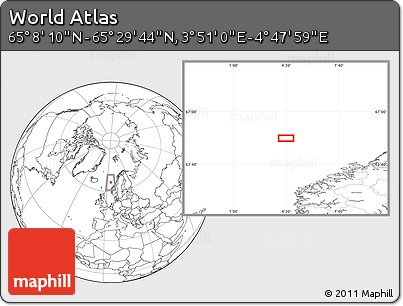 Blank Location Map of the Area around 65° 18' 57" N, 4° 19' 30" E