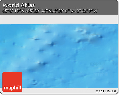 Physical 3D Map of the Area around 65° 18' 57" N, 4° 10' 30" W