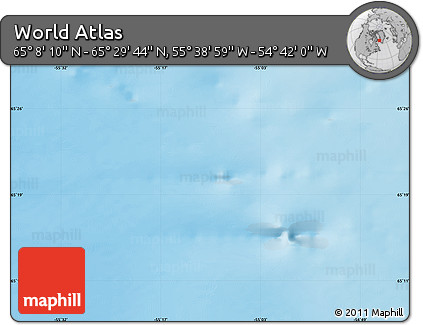 Physical Map of the Area around 65° 18' 57" N, 55° 10' 29" W