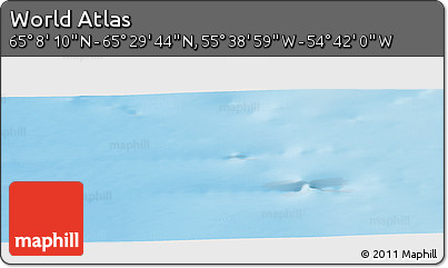 Shaded Relief Panoramic Map of the Area around 65° 18' 57" N, 55° 10' 29" W