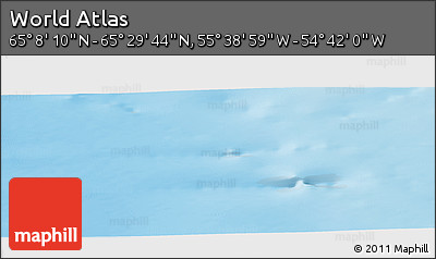 Shaded Relief Panoramic Map of the Area around 65° 18' 57" N, 55° 10' 29" W