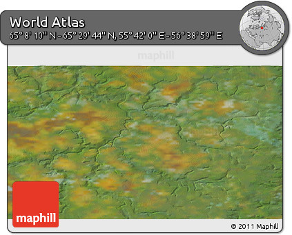 Satellite 3D Map of the Area around 65° 18' 57" N, 56° 10' 29" E