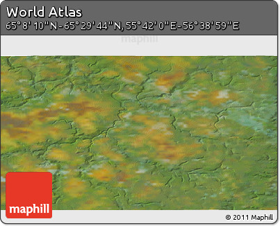 Satellite 3D Map of the Area around 65° 18' 57" N, 56° 10' 29" E