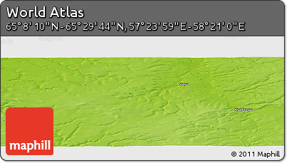 Physical Panoramic Map of the Area around 65° 18' 57" N, 57° 52' 30" E