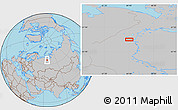 Gray Location Map of the area around 65° 18' 57" N, 64° 40' 30" E