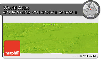 Physical Panoramic Map of the Area around 65° 18' 57" N, 66° 22' 30" E