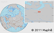 Gray Location Map of the area around 65° 18' 57" N, 72° 19' 29" E