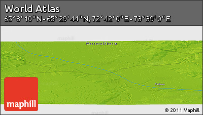 Physical Panoramic Map of the Area around 65° 18' 57" N, 73° 10' 30" E