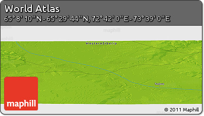 Physical Panoramic Map of the Area around 65° 18' 57" N, 73° 10' 30" E