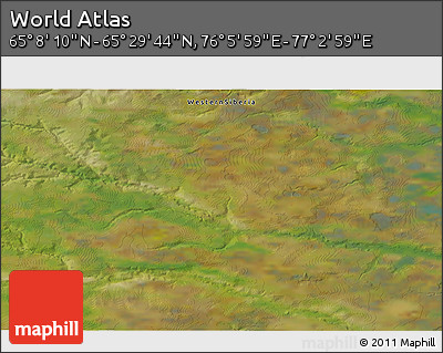 Satellite 3D Map of the Area around 65° 18' 57" N, 76° 34' 29" E
