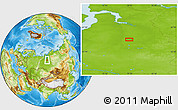 Physical Location Map of the area around 65° 18' 57" N, 79° 7' 30" E