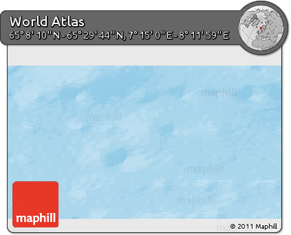 Physical 3D Map of the Area around 65° 18' 57" N, 7° 43' 29" E