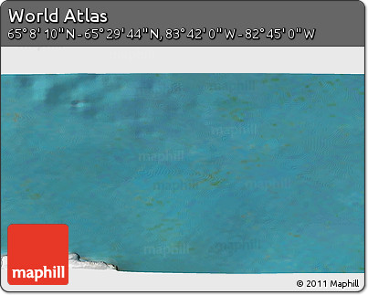 Satellite 3D Map of the Area around 65° 18' 57" N, 83° 13' 29" W