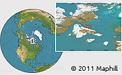 Satellite Location Map of the area around 65° 18' 57" N, 83° 13' 29" W
