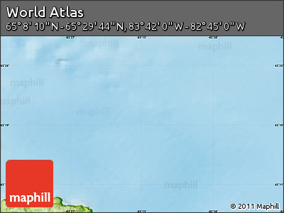 Physical Map of the Area around 65° 18' 57" N, 83° 13' 29" W