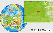 Physical Location Map of the area around 65° 18' 57" N, 85° 4' 29" E