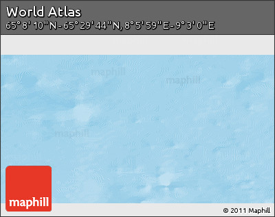 Physical 3D Map of the Area around 65° 18' 57" N, 8° 34' 29" E