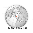 Outline Map of the Area around 65° 18' 57" N, 8° 25' 30" W, rectangular outline