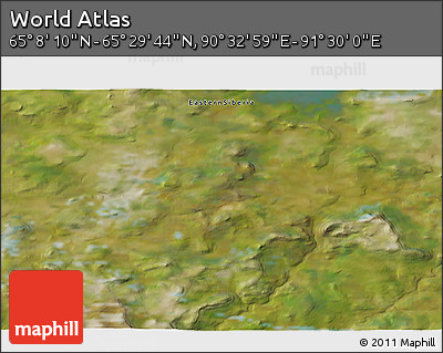 Satellite 3D Map of the Area around 65° 18' 57" N, 91° 1' 30" E