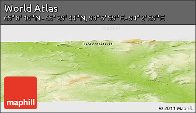 Physical Panoramic Map of the Area around 65° 18' 57" N, 93° 34' 29" E