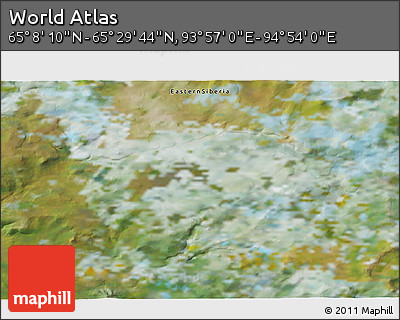 Satellite 3D Map of the Area around 65° 18' 57" N, 94° 25' 30" E