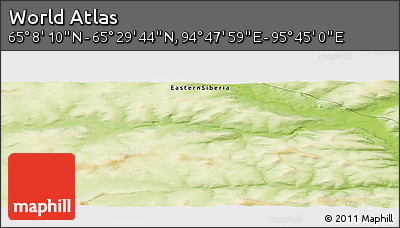Physical Panoramic Map of the Area around 65° 18' 57" N, 95° 16' 30" E
