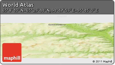 Physical Panoramic Map of the Area around 65° 18' 57" N, 95° 16' 30" E
