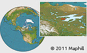 Satellite Location Map of the area around 65° 38' 11" N, 123° 10' 30" W