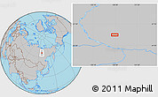 Gray Location Map of the area around 65° 38' 11" N, 128° 25' 30" E