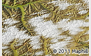 Satellite Map of the area around 65° 38' 11" N, 129° 16' 30" E