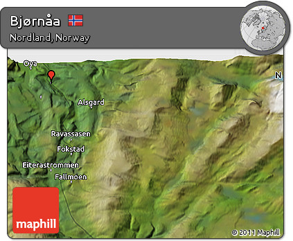 Satellite 3D Map of Bjørnåa
