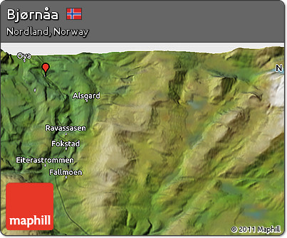 Satellite 3D Map of Bjørnåa
