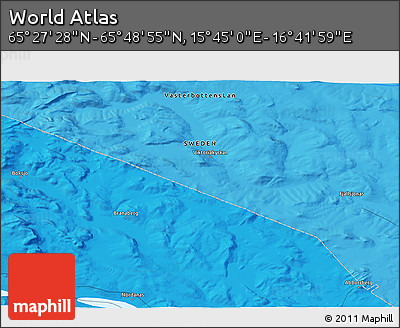 Political 3D Map of the Area around 65° 38' 11" N, 16° 13' 30" E