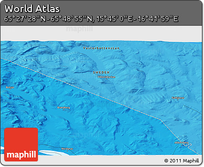 Political 3D Map of the Area around 65° 38' 11" N, 16° 13' 30" E