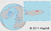 Gray Location Map of the area around 65° 38' 11" N, 16° 55' 29" W