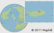 Savanna Style Location Map of the area around 65° 38' 11" N, 16° 55' 29" W