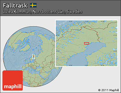 Savanna Style Location Map of Fällträsk, hill shading