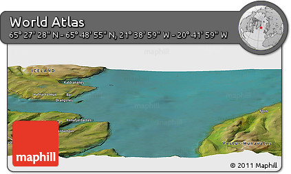 Satellite Panoramic Map of the Area around 65° 38' 11" N, 21° 10' 29" W