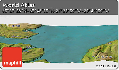 Satellite Panoramic Map of the Area around 65° 38' 11" N, 21° 10' 29" W