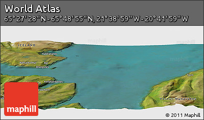 Satellite Panoramic Map of the Area around 65° 38' 11" N, 21° 10' 29" W