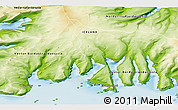 Physical 3D Map of the area around 65° 38' 11" N, 22° 52' 30" W